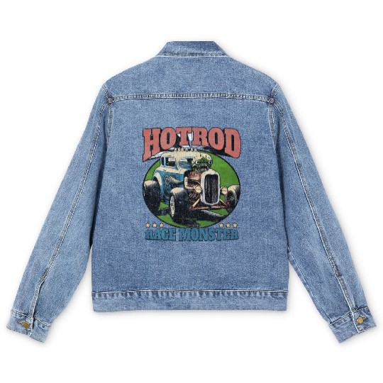 Hot Rod Monster Retro Race Men's Denim Jackets