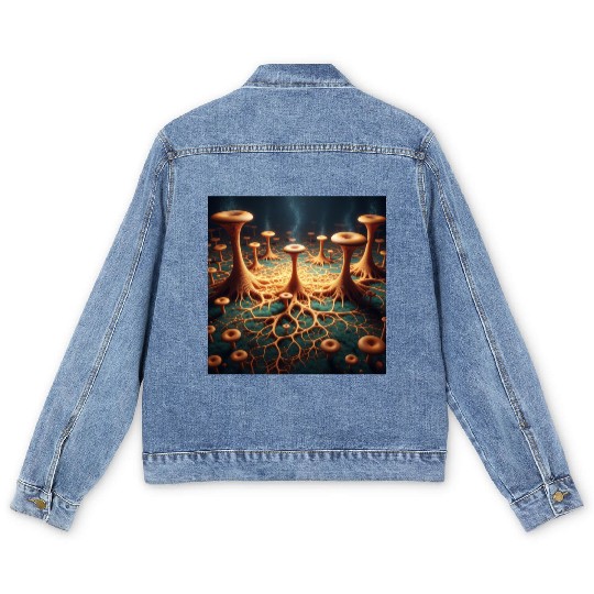 Fungi Forest Dream Men's Denim Jackets