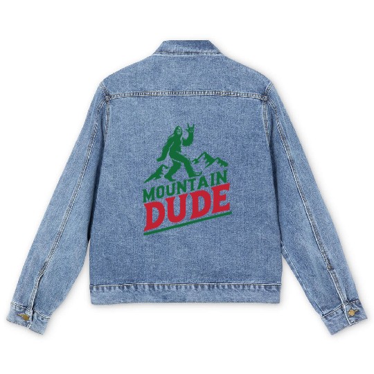 Mountain Dude Bigfoot Hiker Bigfoot Camp Men's Denim Jackets