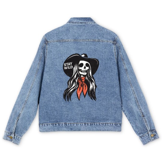 Cowgirl Stay wild Skull Men's Denim Jackets