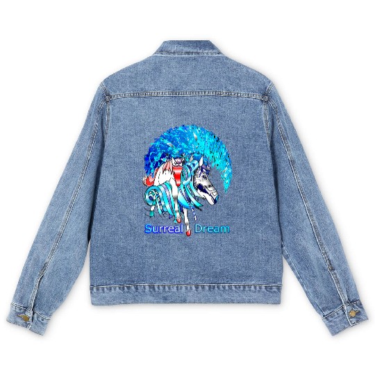 Art-Gil Horse 1 Surreal Horses from another world Men's Denim Jackets