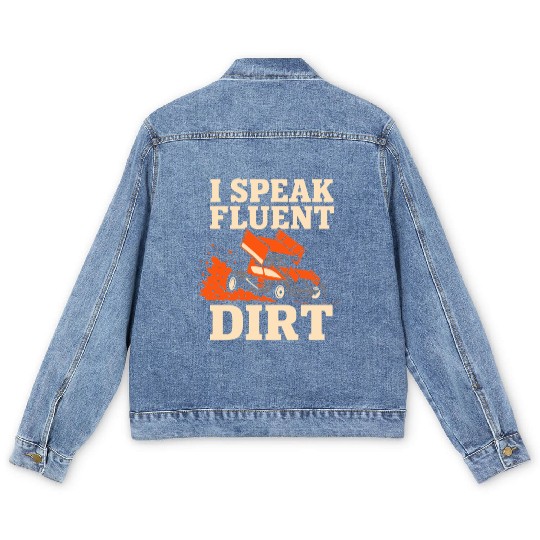Sprint Car Racing Dirt Track Speed Oval Race Men's Denim Jackets