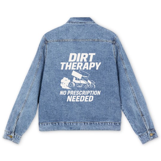 Sprint Car Racing Dirt Track Speed Oval Race Men's Denim Jackets