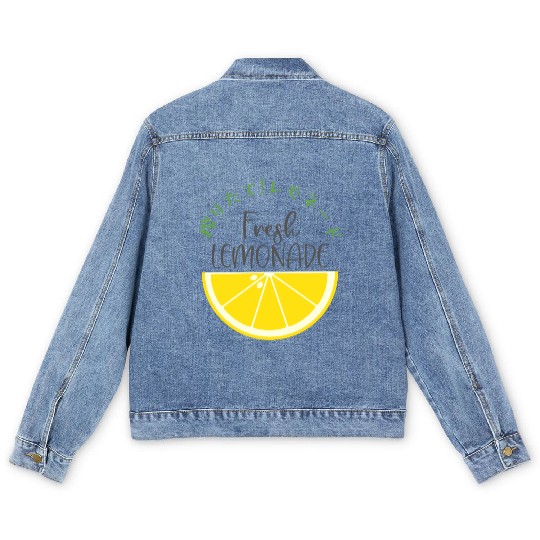 Fresh Lemonade Lemon Slice Men's Denim Jackets