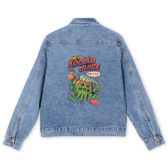 Abyssal Tentacle Juice – Retro Psychedelic Men's Denim Jackets