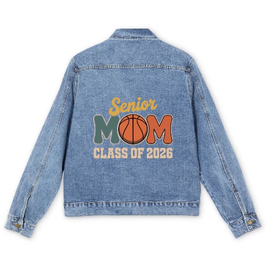 Senior Mom Basketball Class of 2026 Men's Denim Jackets