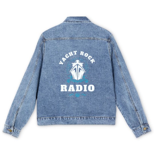YACHT ROCK - WHITE LETTERS Men's Denim Jackets