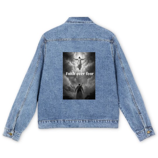 Faith over fear Men's Denim Jackets