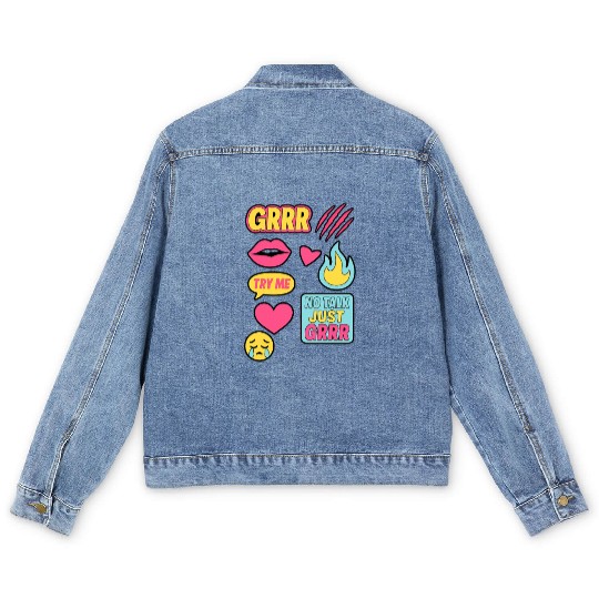 Sticker Grrr – TikTok Baddie Pack Men's Denim Jackets