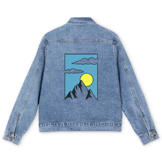 Sunrise Mountain Peak Men's Denim Jackets