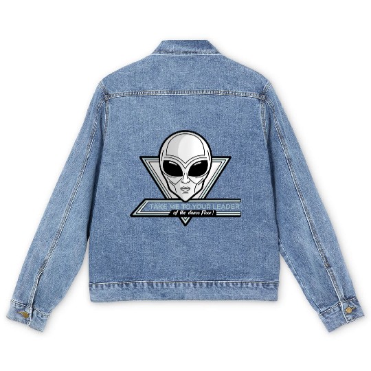 Take Me To Your Leader Alien Rave Retro 2000s Y2K Men's Denim Jackets