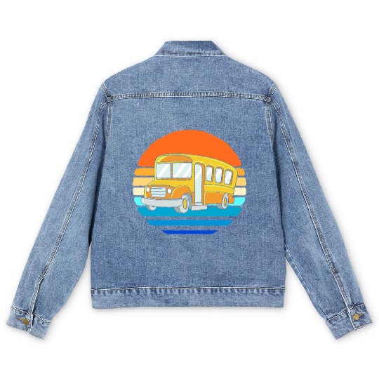 School Bus Driver Men's Denim Jackets