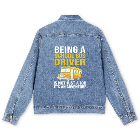 Bus Drivers Funny School Bus Driver Men's Denim Jackets