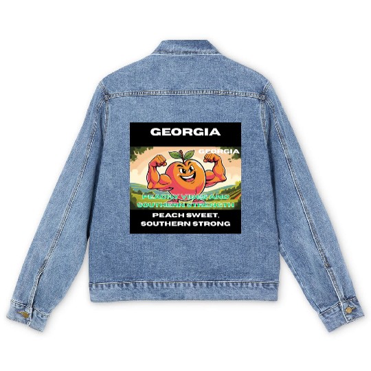 Georgia Peach State Art Men's Denim Jackets