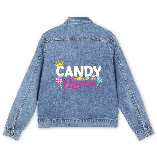 Funny Candy Queen Lollipop Lover Design 01 Men's Denim Jackets