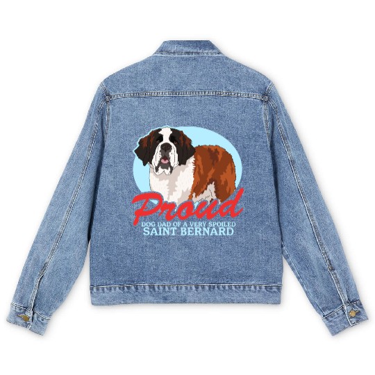 Saint Bernard Dog Dad St. Bernhard Men's Denim Jackets