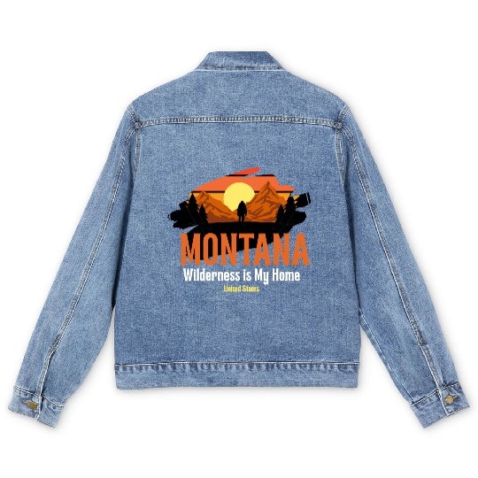 Wilderness is My Home – Montana Roots | Nature Lov Men's Denim Jackets