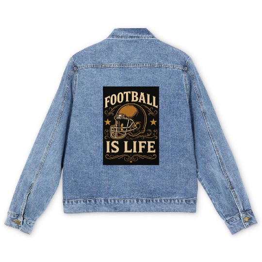 football is life Men's Denim Jackets