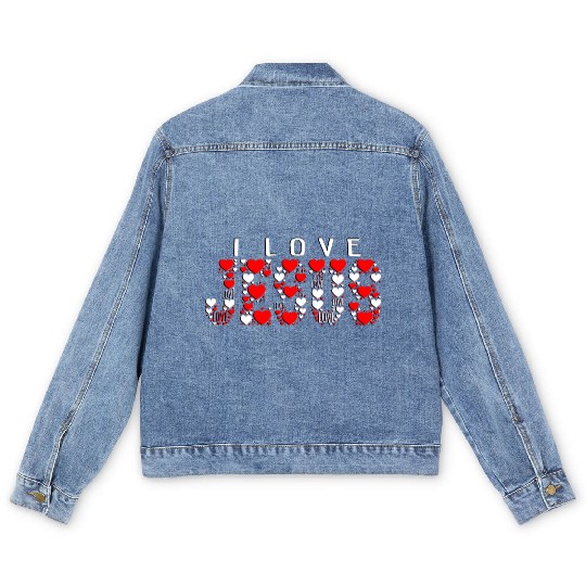 I LOVE JESUS Men's Denim Jackets