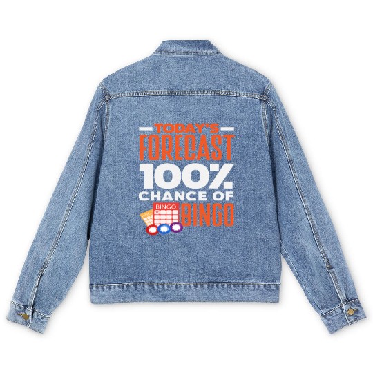 Bingo Today's Forecast 100% Chance Men's Denim Jackets