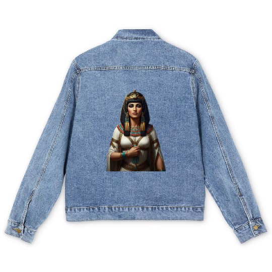 Royal Ancient Egyptian Queen Portrait Men's Denim Jackets