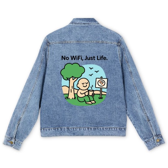 Peaceful Mind Grounding Design Men's Denim Jackets