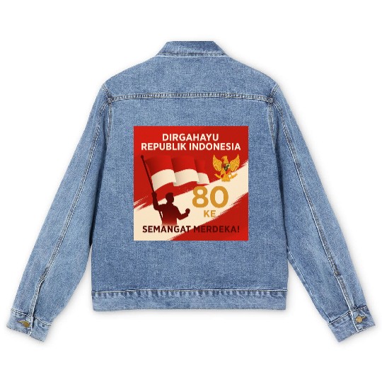 Indonesian Independence 80th Anniversary Men's Denim Jackets
