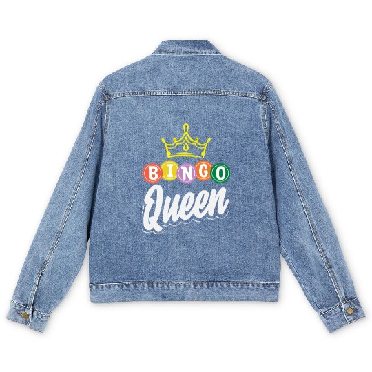 Bingo Queen Bingo Player Royalty Men's Denim Jackets