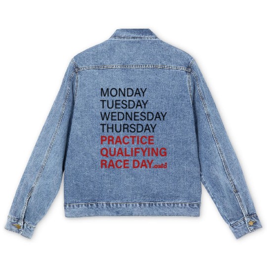 monday tuesday wednesday thursday practice qual Men's Denim Jackets