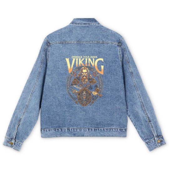 Viking Mythology Pagan Embrace Your Inner Viking Men's Denim Jackets