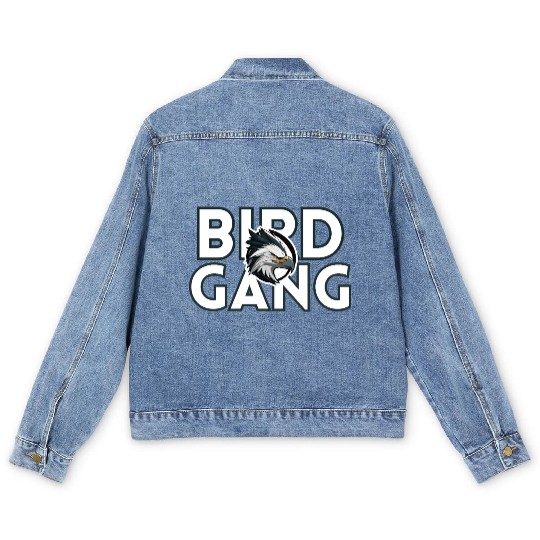 Eagle Head Bird Gang Logo Design Men's Denim Jackets