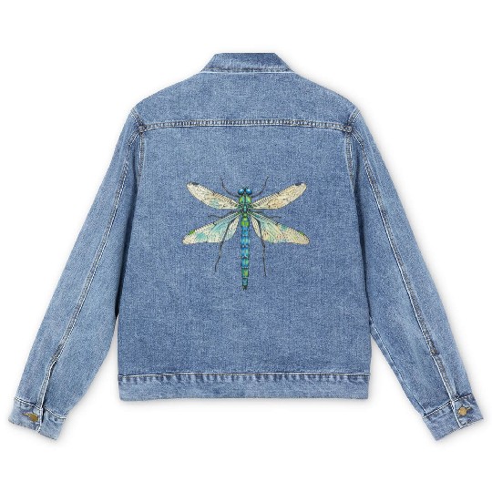 Dragonfly design insect art entomology I love bugs Men's Denim Jackets