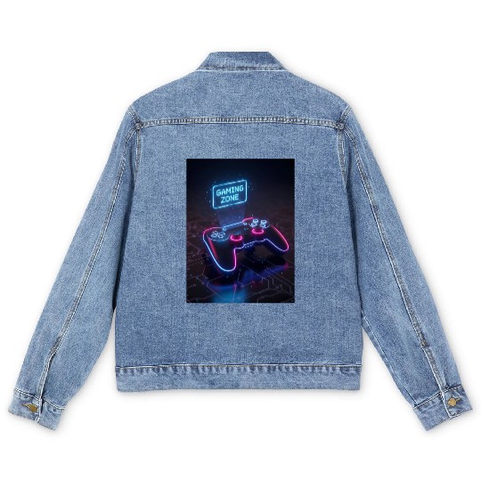 Gaming Cyberpunk Controller Men's Denim Jackets