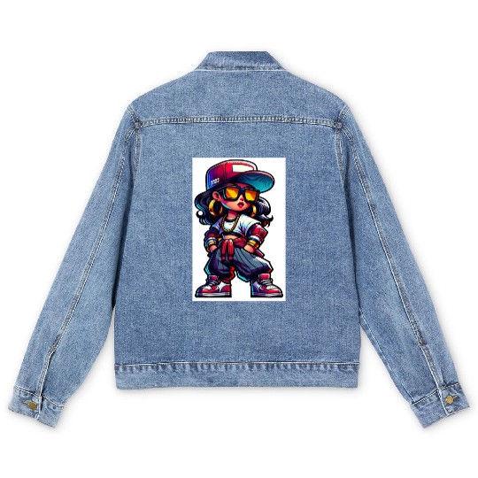 Street Dance Rap Girl Men's Denim Jackets