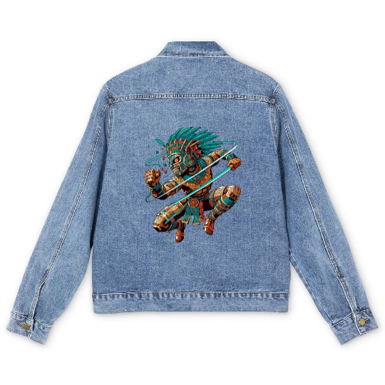 Aztec Warrior - Inca Maya Mayans Men's Denim Jackets