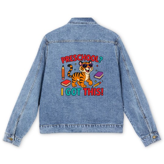 Tiger Cub Men's Denim Jackets – Preschool I Got This School Men's Denim Jackets
