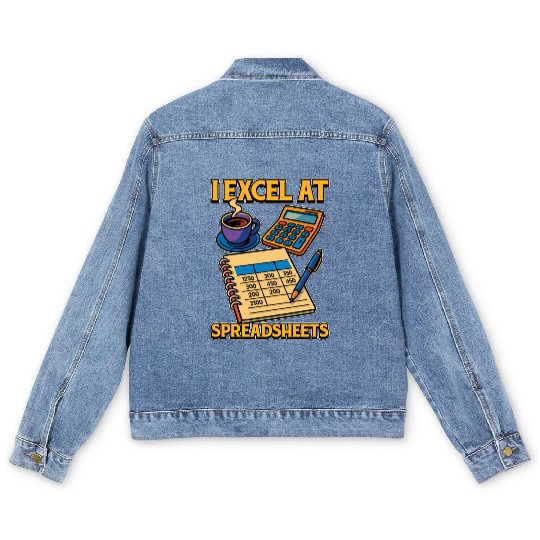 Accounting I Excel At Spreadsheets Bookkeeper Men's Denim Jackets