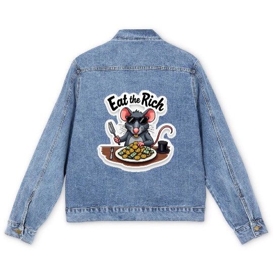 Eat the Rich Rat – Street Rebellion Men's Denim Jackets