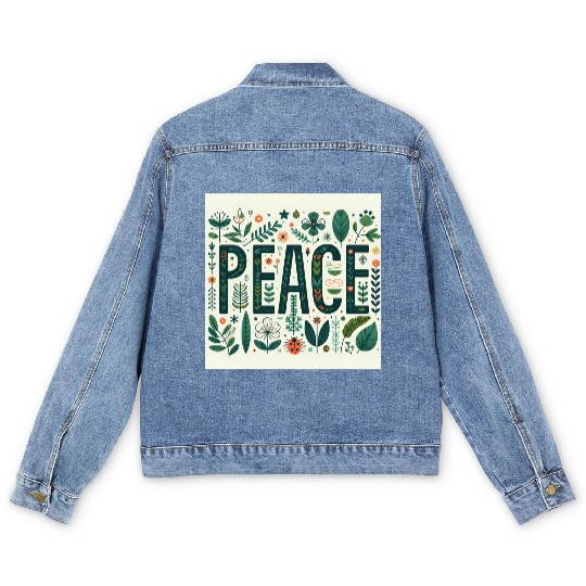 Peaceful Botanical  Men's Denim Jackets