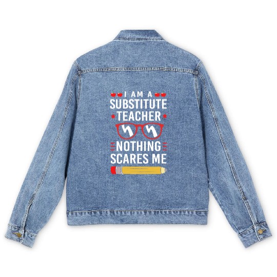 Substitute Teacher Back To School Men's Denim Jackets