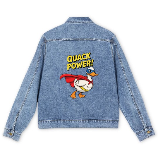 Quack Power Superhero Design Men's Denim Jackets