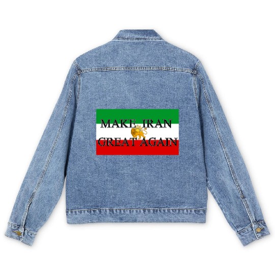 Make IRAN Great Again with Iranian Flag Men's Denim Jackets