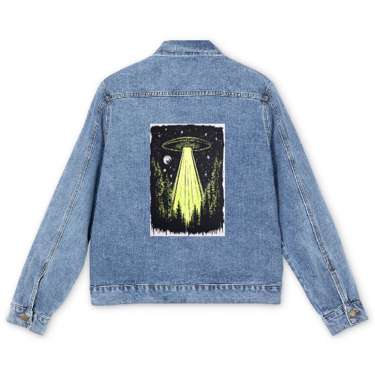UFO in the Midnight Pines Men's Denim Jackets