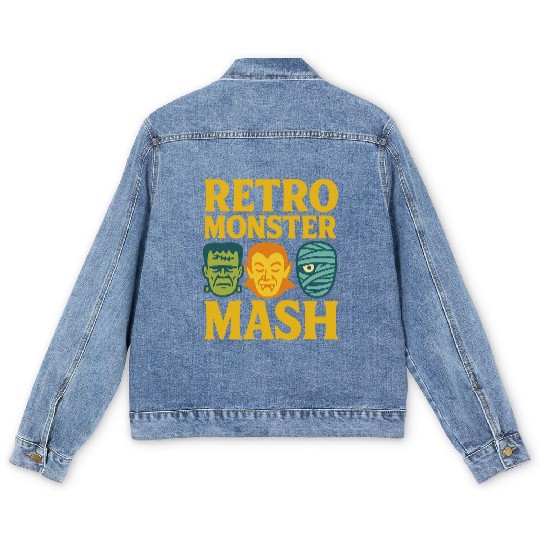Retro Monster Mash Men's Denim Jackets Design