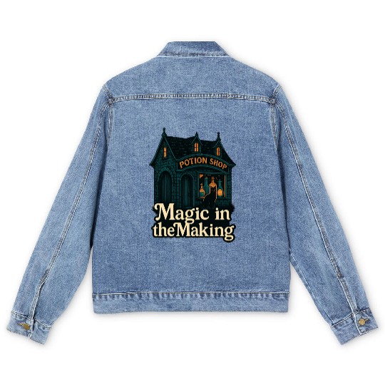 Potion Shop Witchcraft Design Men's Denim Jackets