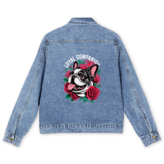 French bulldogs & Roses Men's Denim Jackets – Loyal Companion.