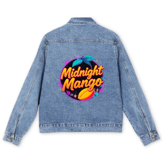 Nighttime Mango Bright Design Men's Denim Jackets
