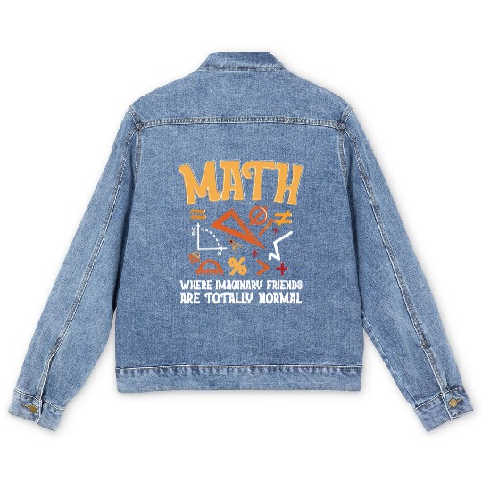 Mathematician Math Teacher Imaginary Friends Men's Denim Jackets