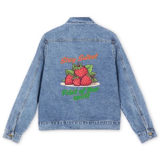 Stay sweet fruit of the spirit, vintage fruit Men's Denim Jackets