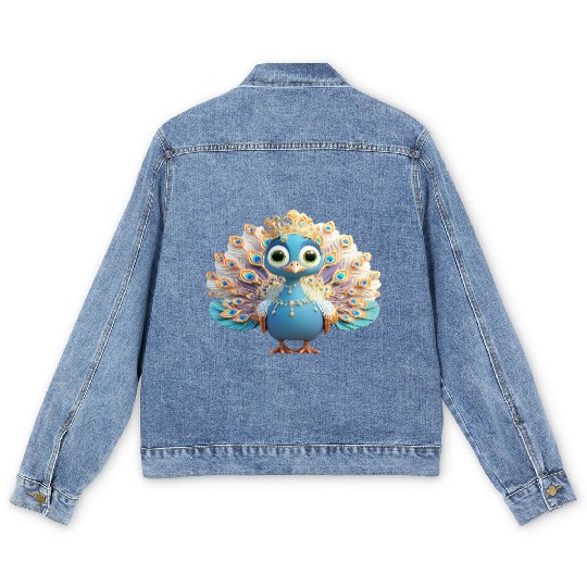 Regal Peacock Fantasy Character Men's Denim Jackets